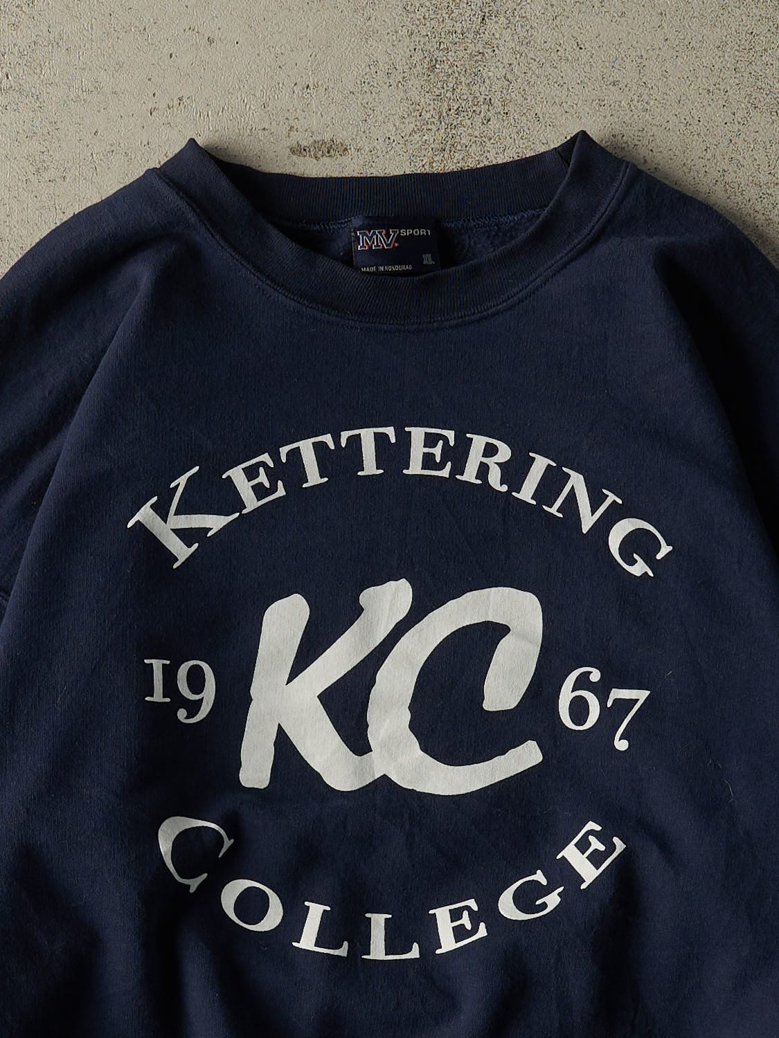 Vintage 90s Navy Blue Kettering College Crewneck (L/XL)