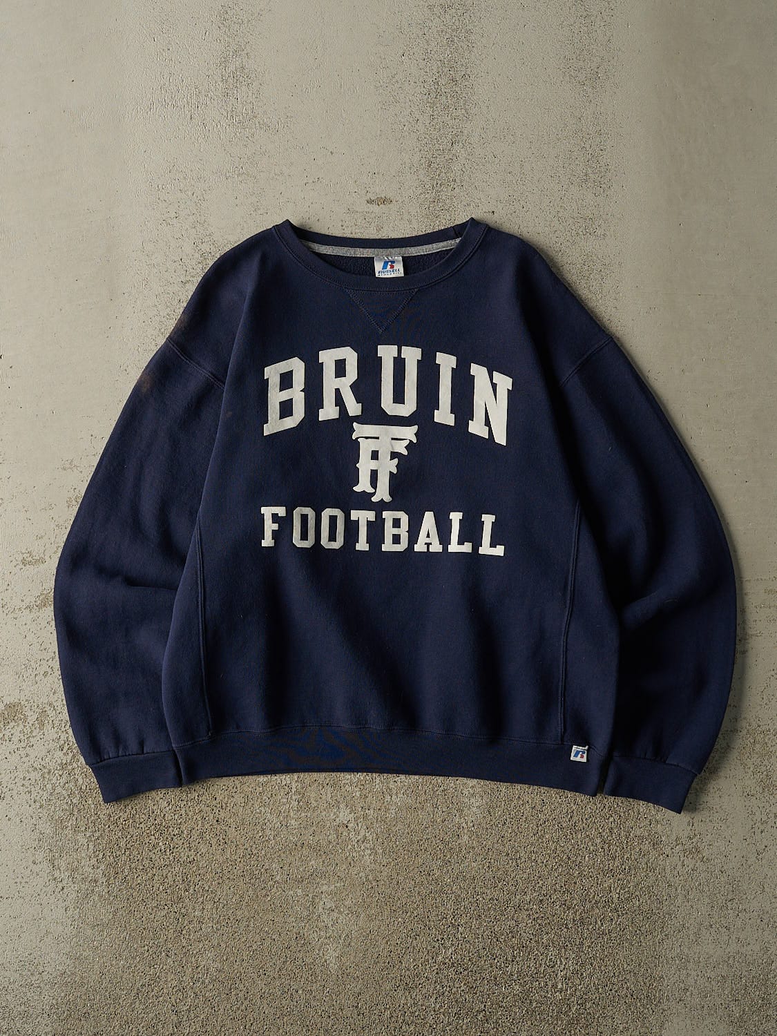 Vintage Y2K Navy Blue Russell Athletic Bruin Football Crewneck (M/L)