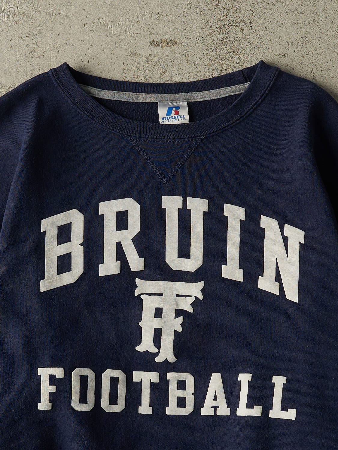 Vintage Y2K Navy Blue Russell Athletic Bruin Football Crewneck (M/L)