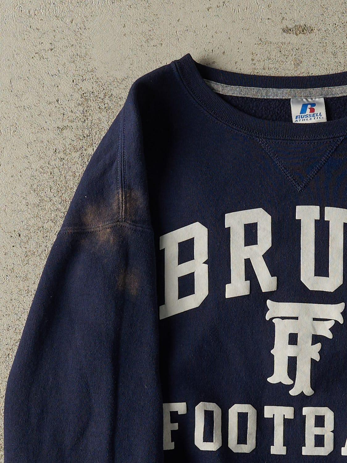Vintage Y2K Navy Blue Russell Athletic Bruin Football Crewneck (M/L)