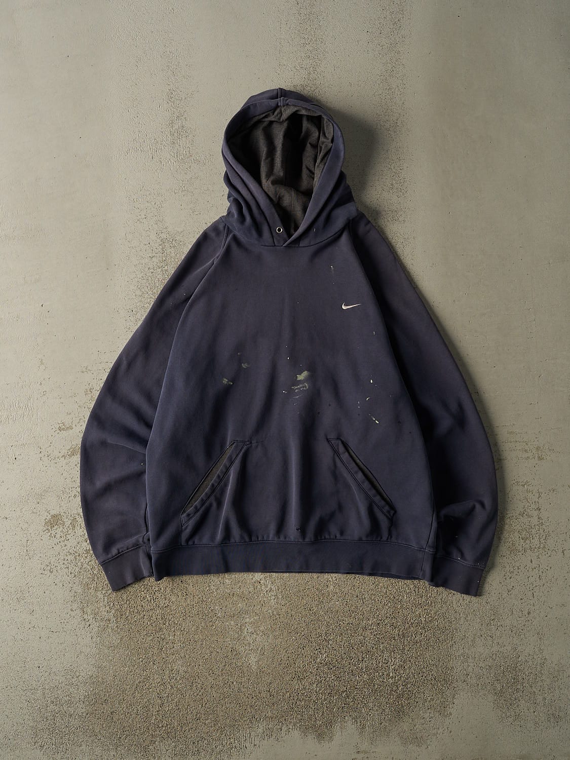 Vintage Y2K Sun Faded Navy Nike Embroidered Hoodie (XL/XXL)