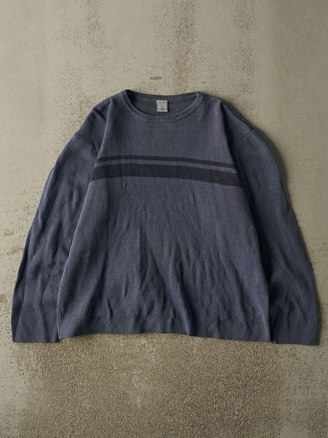 Vintage Y2K Slate Blue Old Navy Striped Knit (L)