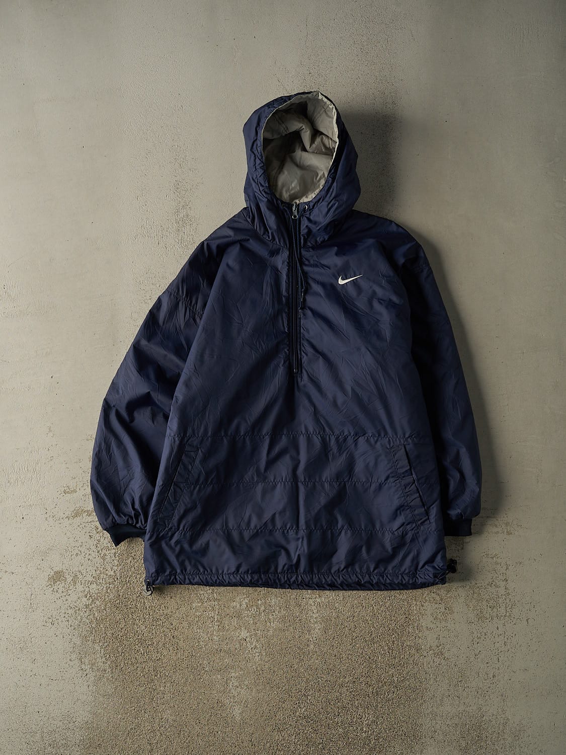 Vintage 90s Navy Blue & Grey Nike Reversible Quarter Zip Jacket (XXL/XXXL)