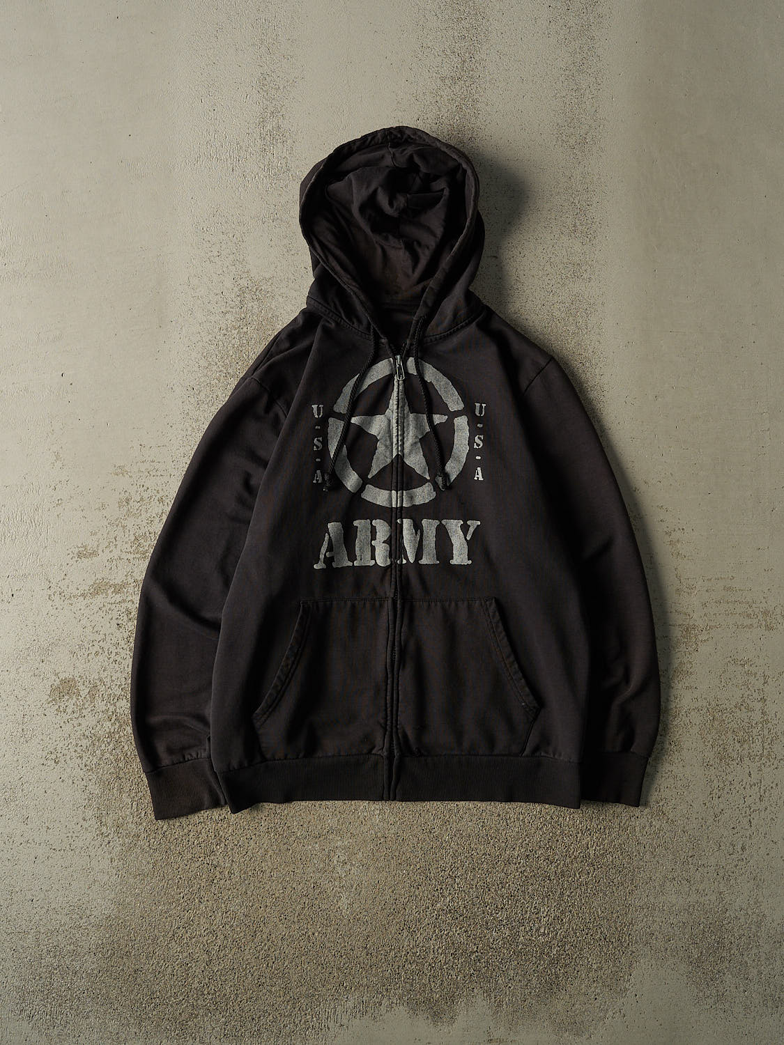 Vintage 90s Black United States Army Zip Up Hoodie (L/XL)