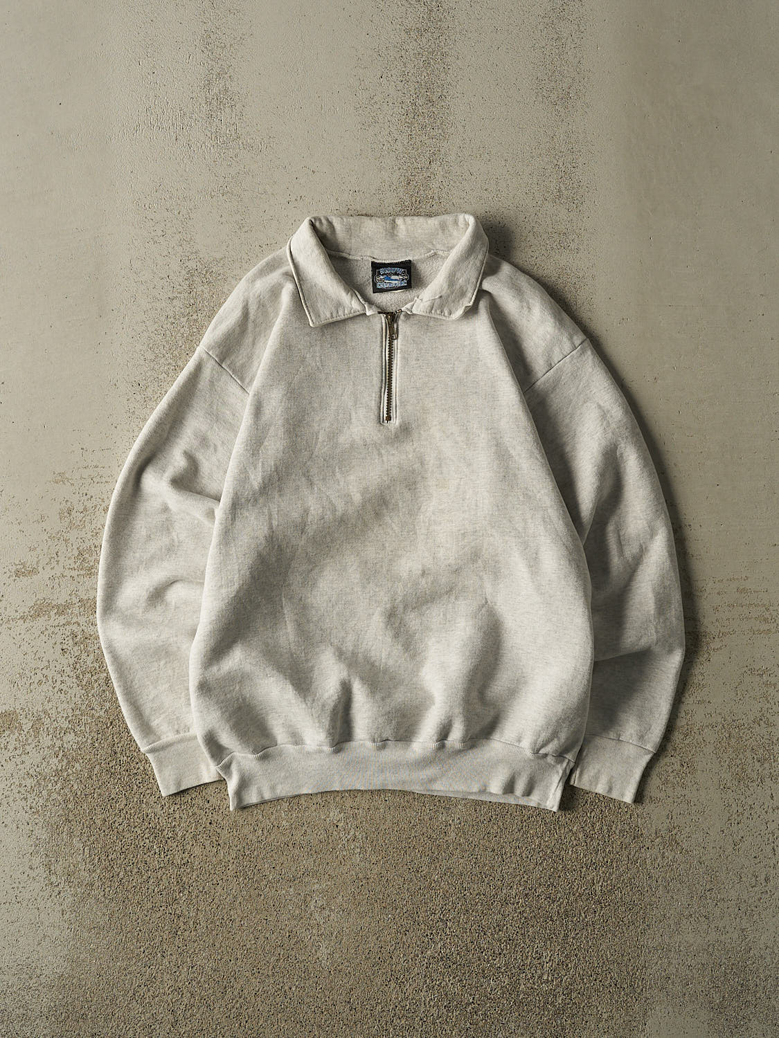 Vintage 99' Heather Grey Slo-Poks Car Quarter Zip Sweater (M/L)