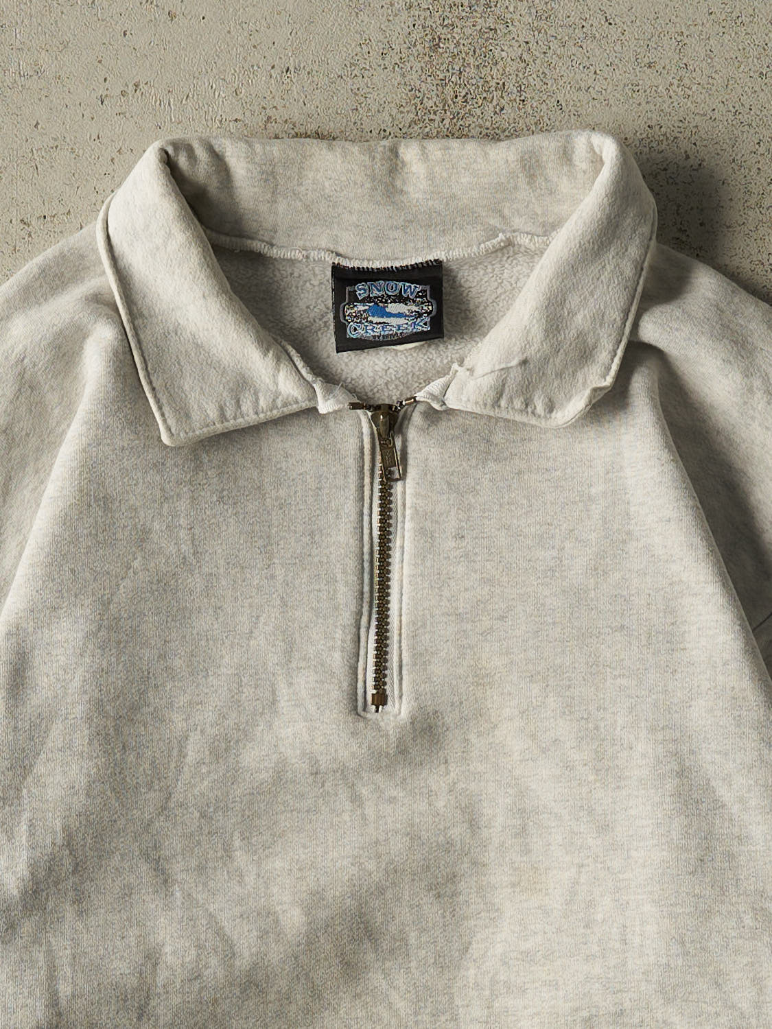 Vintage 99' Heather Grey Slo-Poks Car Quarter Zip Sweater (M/L)