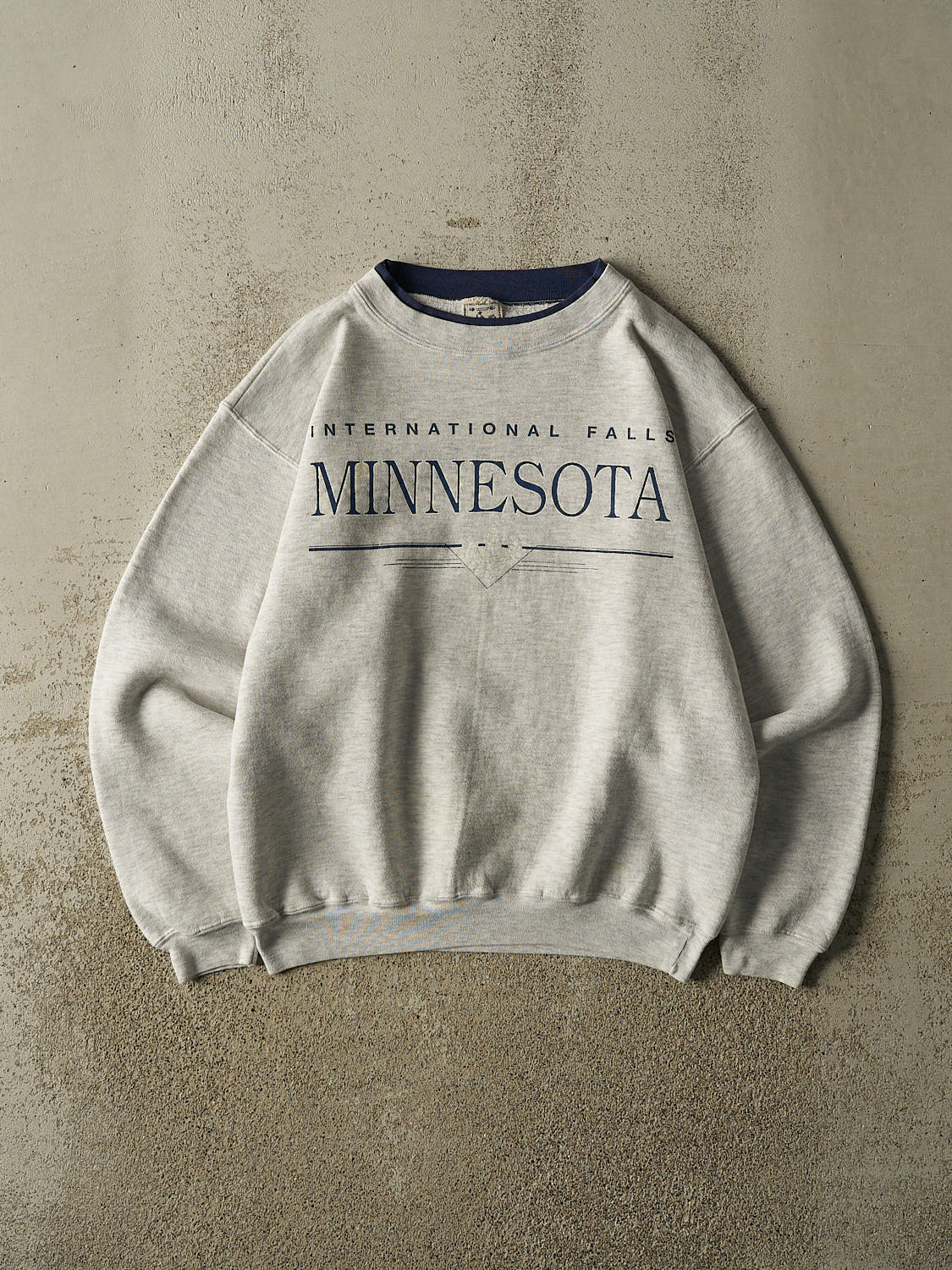 Vintage 80s Heather Grey Minnesota Double Neck Crewneck (M)