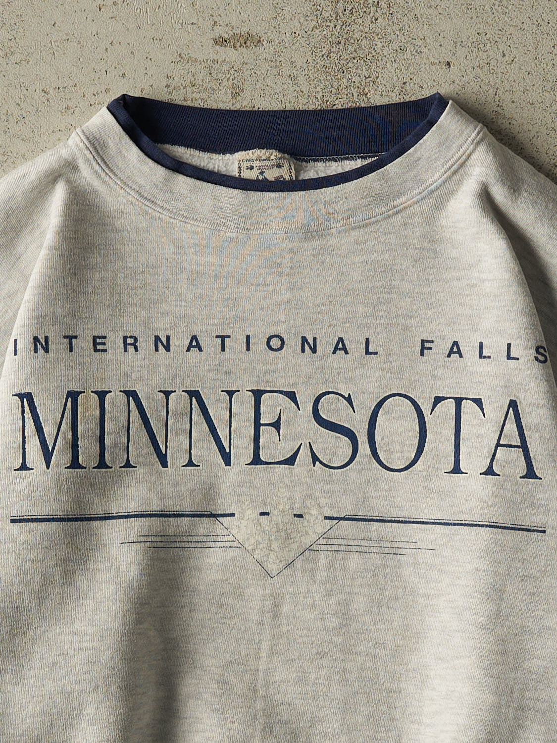 Vintage 80s Heather Grey Minnesota Double Neck Crewneck (M)