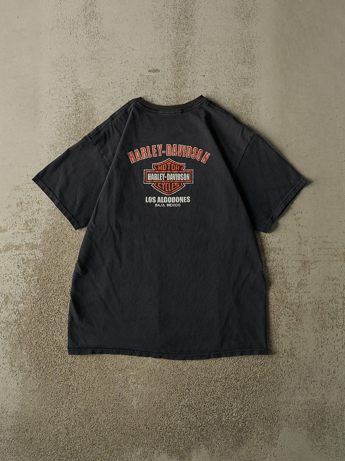 Vintage Y2K Faded Black Harley Davidson Baja Mexico Tee (L)