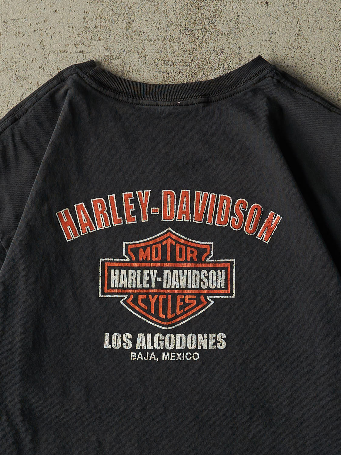 Vintage Y2K Faded Black Harley Davidson Baja Mexico Tee (L)