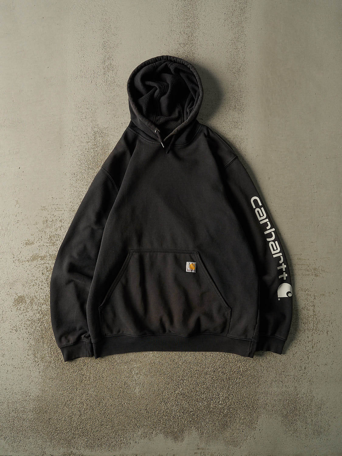 Vintage Y2K Faded Black Carhartt Hoodie (XL)