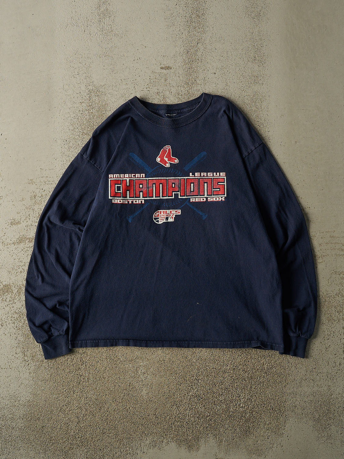 Vintage 07' Navy Blue Boston Red Sox AL Champions Long Sleeve (L)