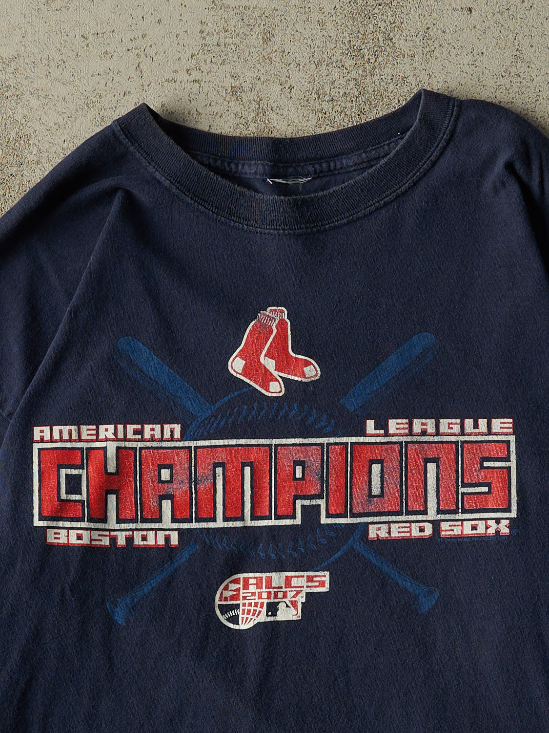 Vintage 07' Navy Blue Boston Red Sox AL Champions Long Sleeve (L)