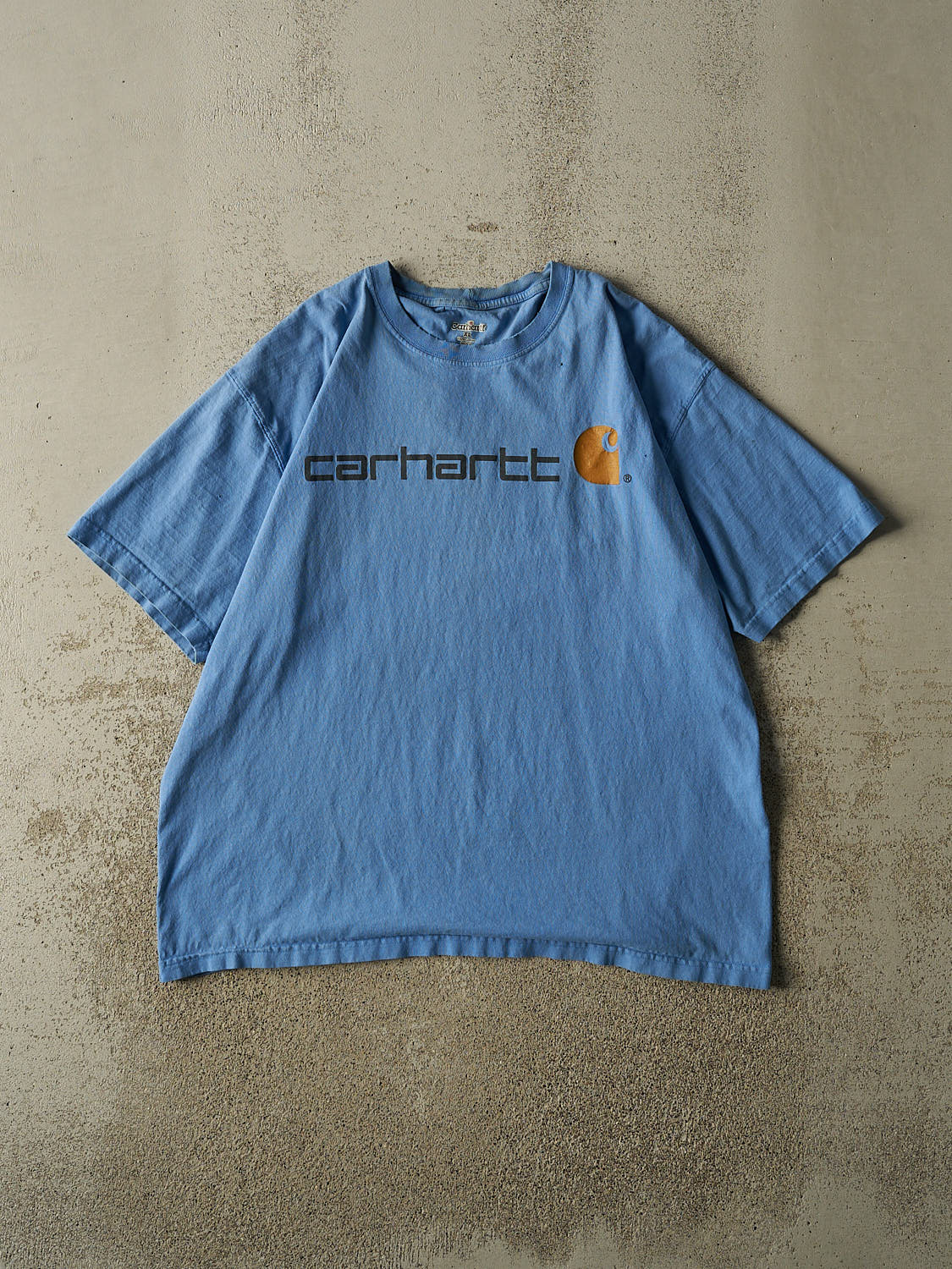 Vintage Y2K Baby Blue Carhartt Logo Tee (L/XL)