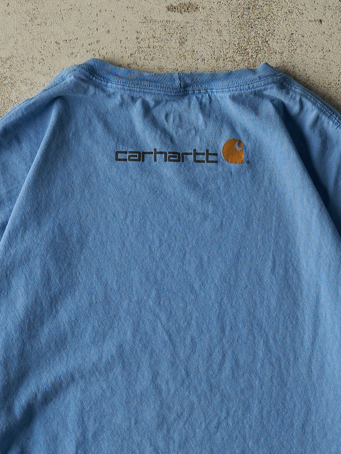 Vintage Y2K Baby Blue Carhartt Logo Tee (L/XL)