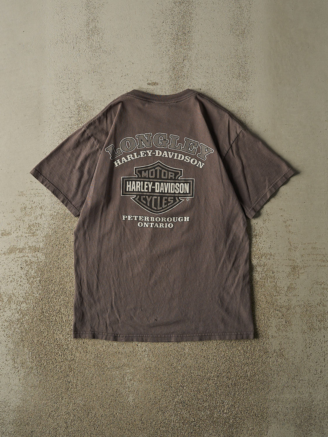 Vintage Y2K Charcoal Grey Harley Davidson Peterborough ON Tee (M/L)