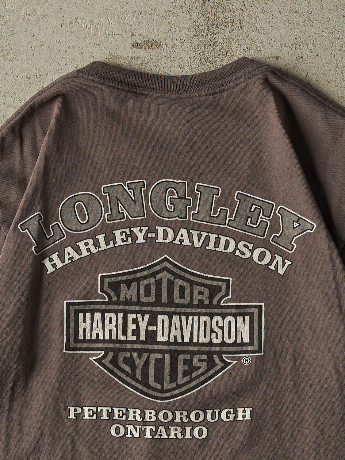 Vintage Y2K Charcoal Grey Harley Davidson Peterborough ON Tee (M/L)