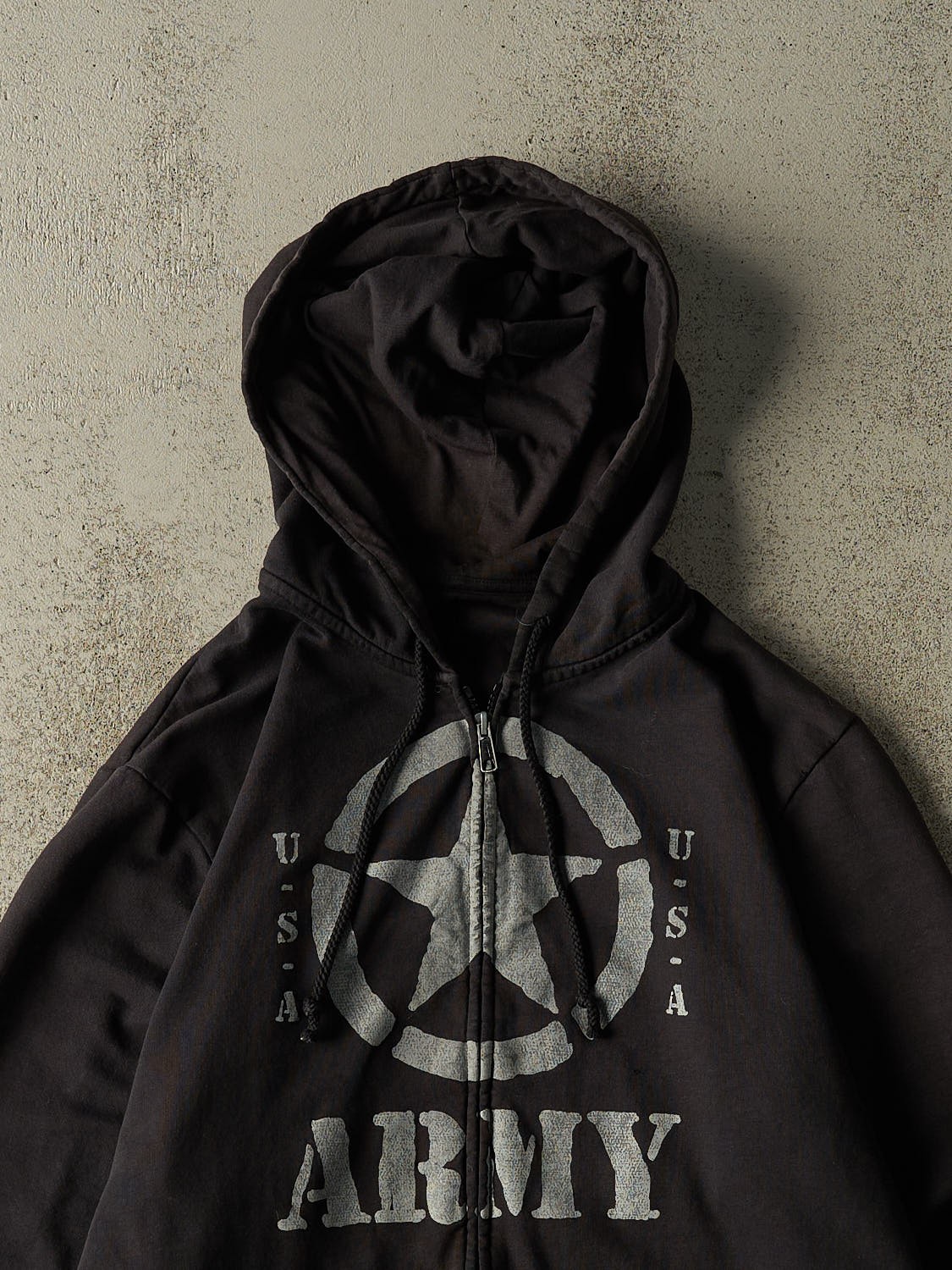 Vintage 90s Black United States Army Zip Up Hoodie (L/XL)