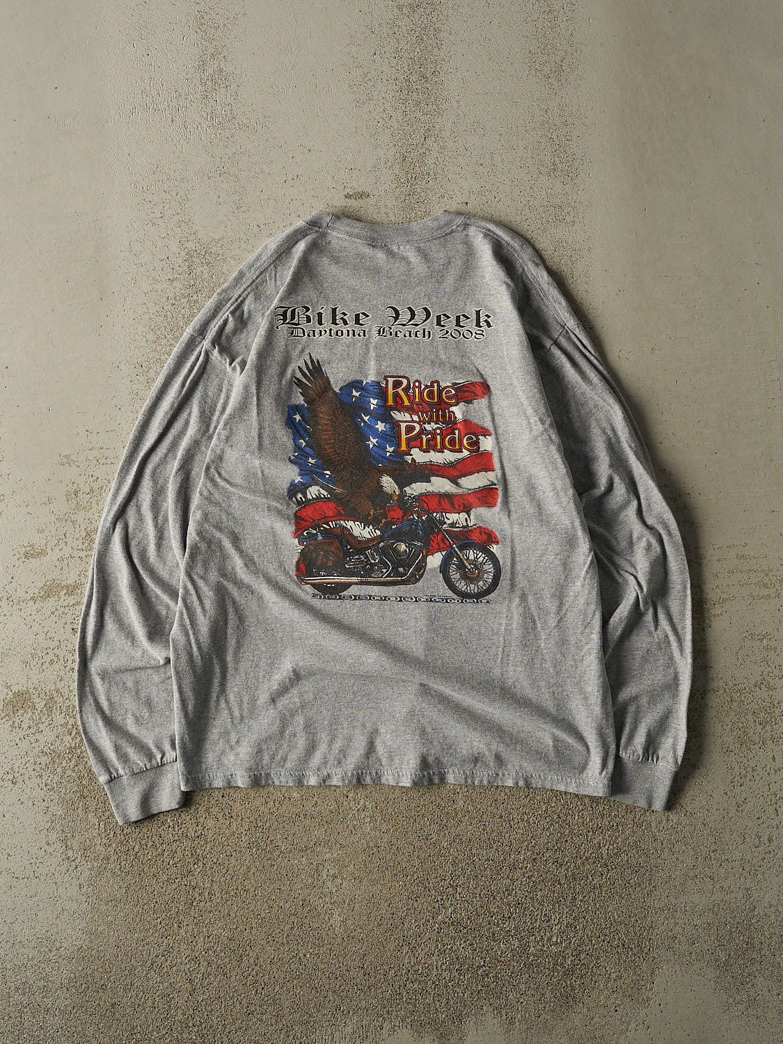 Vintage 08' Grey Daytona Beach Bike Week Long Sleeve (L/XL)