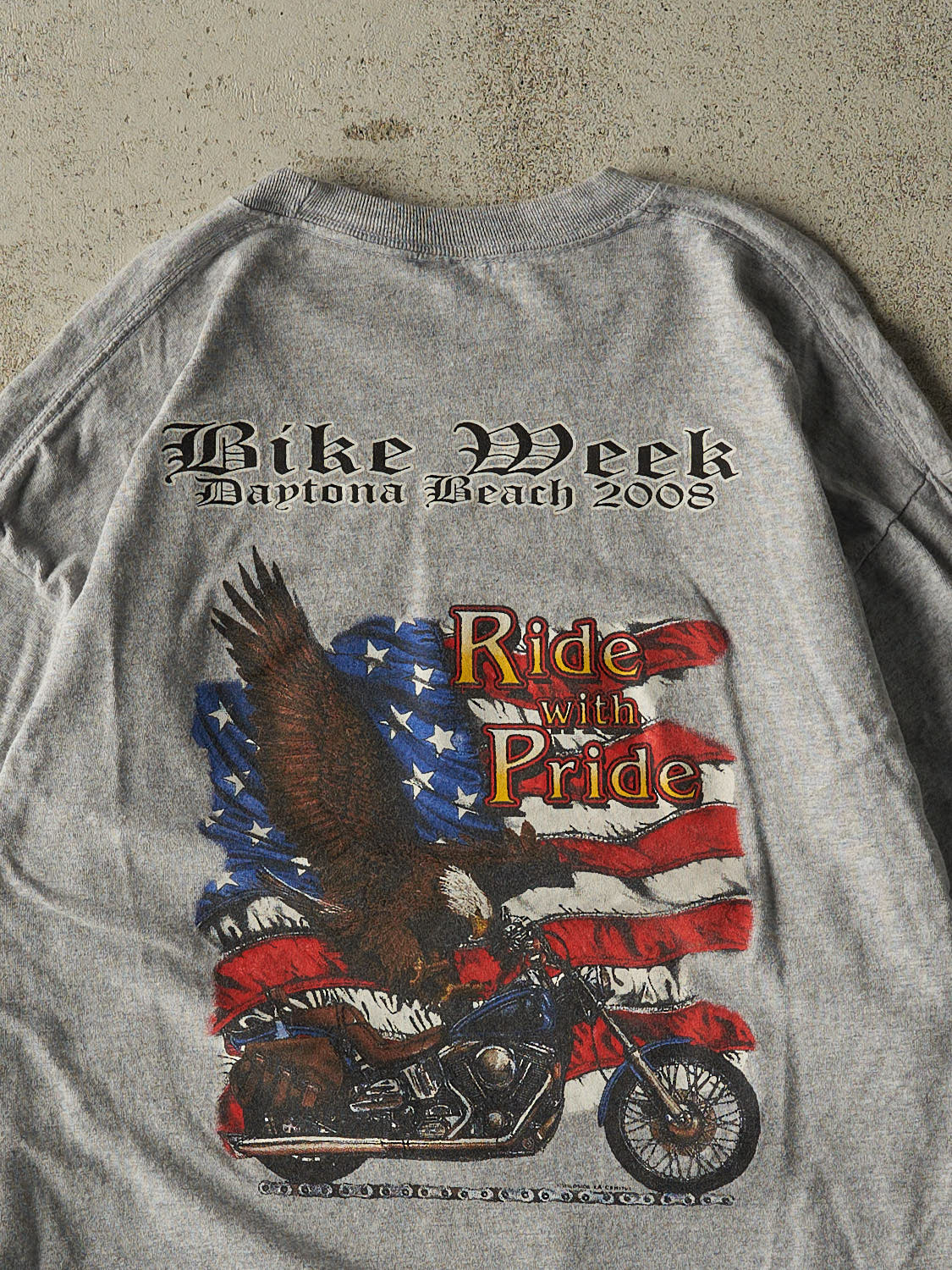 Vintage 08' Grey Daytona Beach Bike Week Long Sleeve (L/XL)
