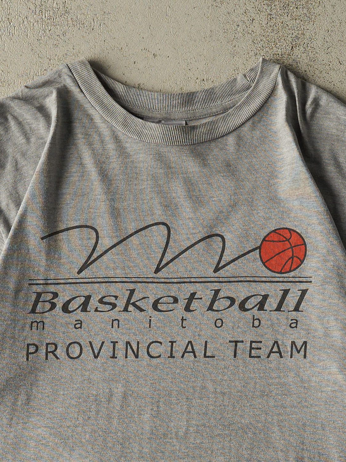 Vintage Y2K Grey Manitoba Provincial Basketball Tee (L/XL)