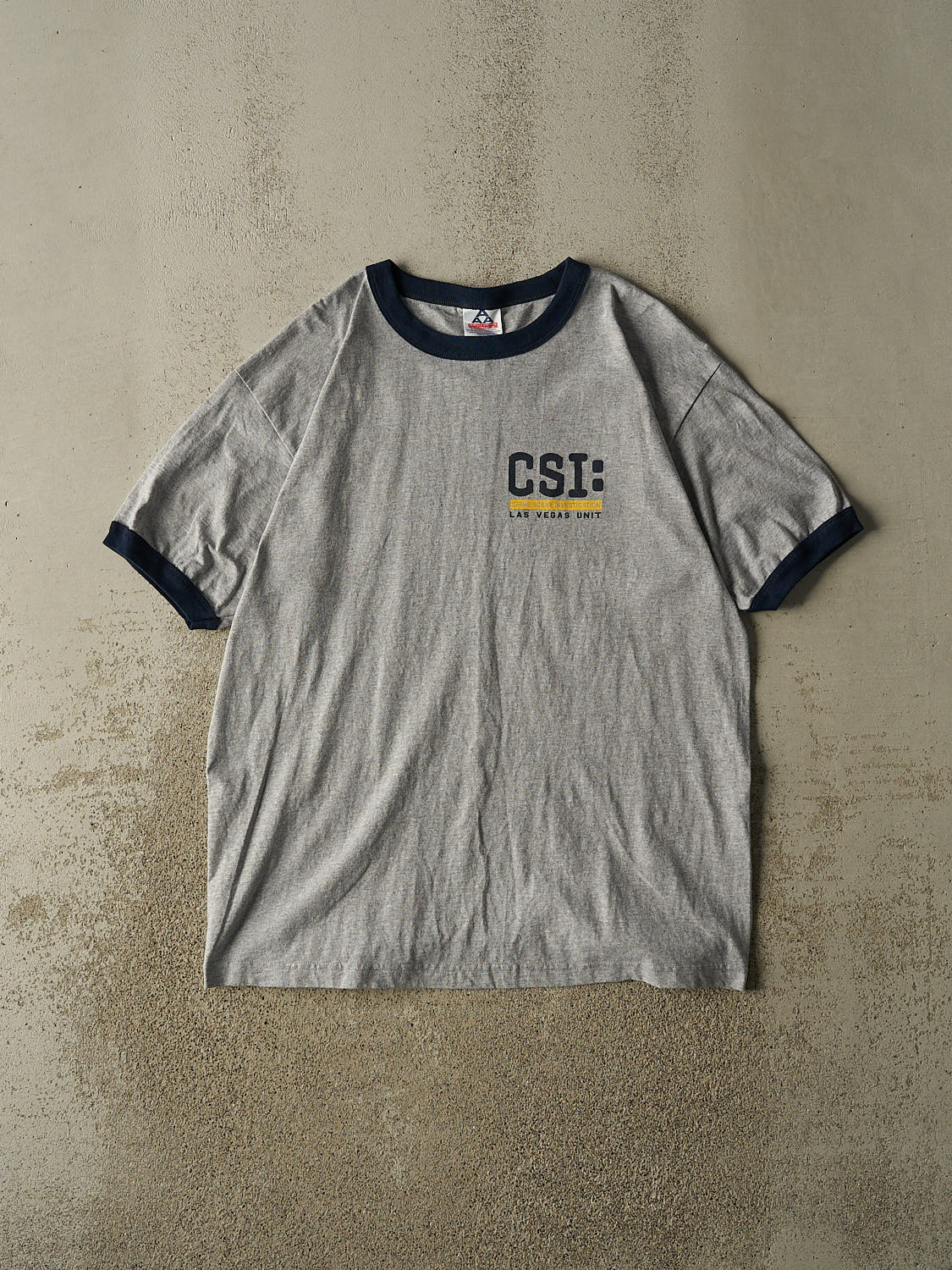 Vintage Y2K Grey CSI Las Vegas Ringer Tee (XL)