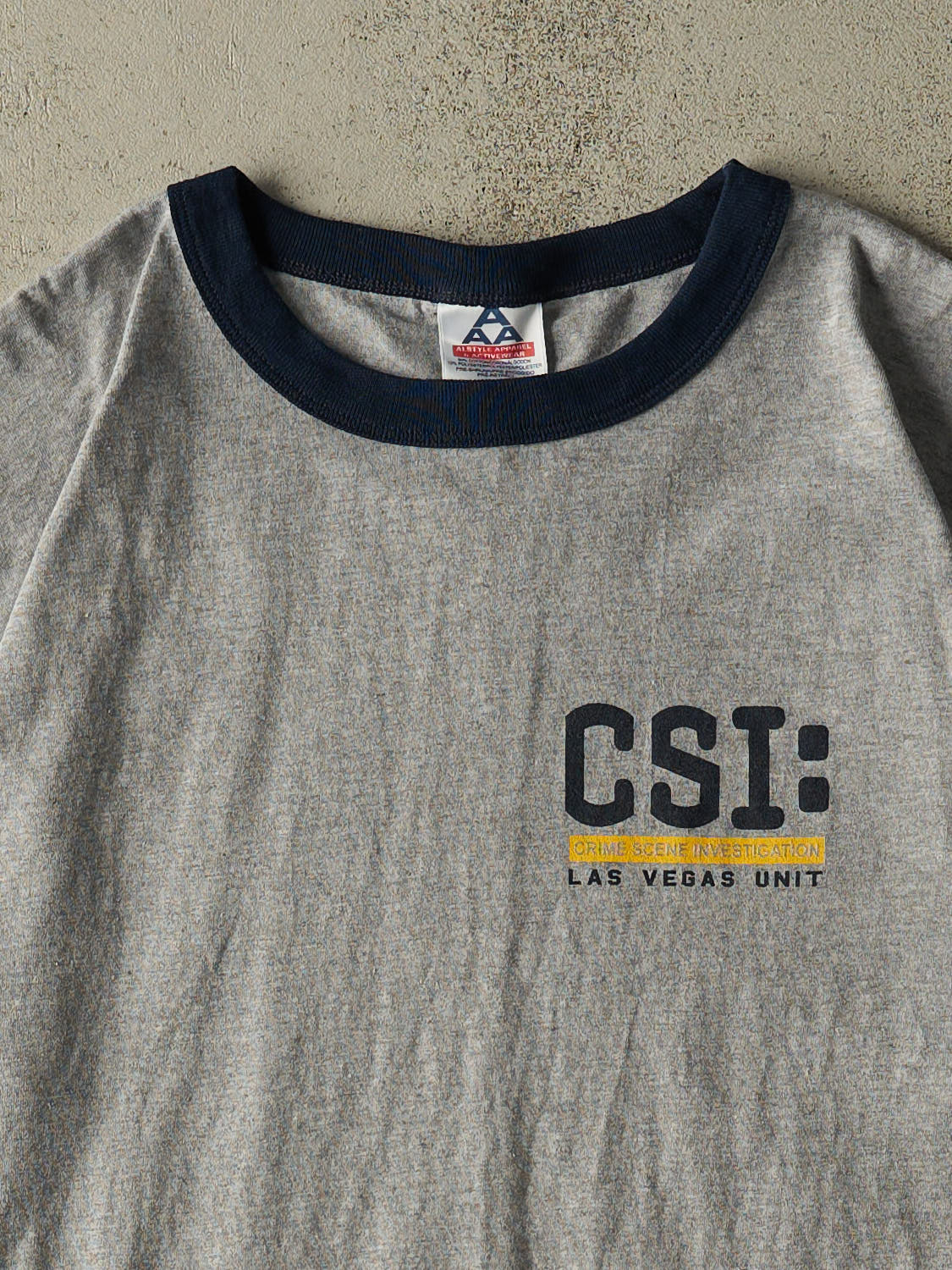 Vintage Y2K Grey CSI Las Vegas Ringer Tee (XL)