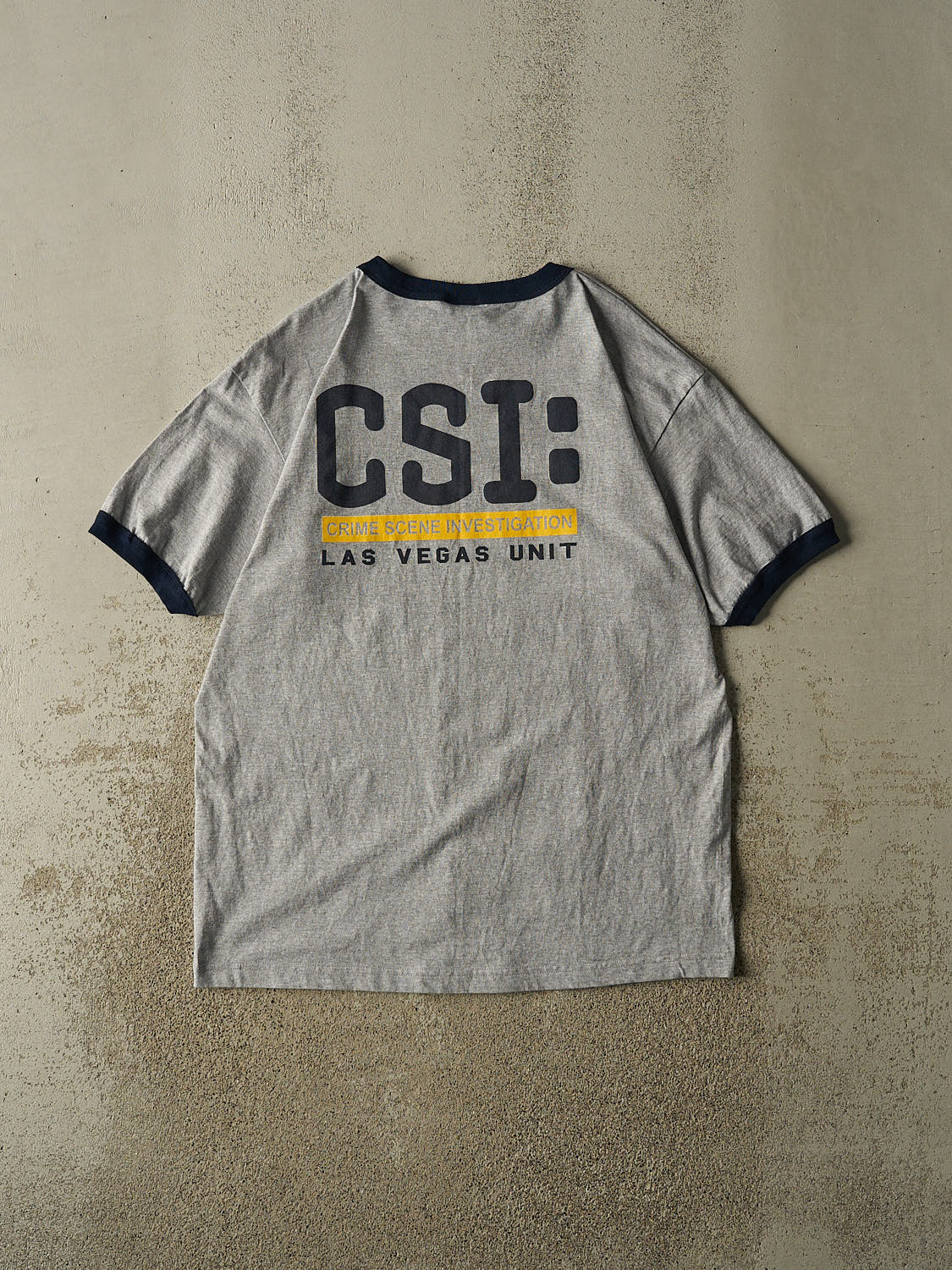 Vintage Y2K Grey CSI Las Vegas Ringer Tee (XL)
