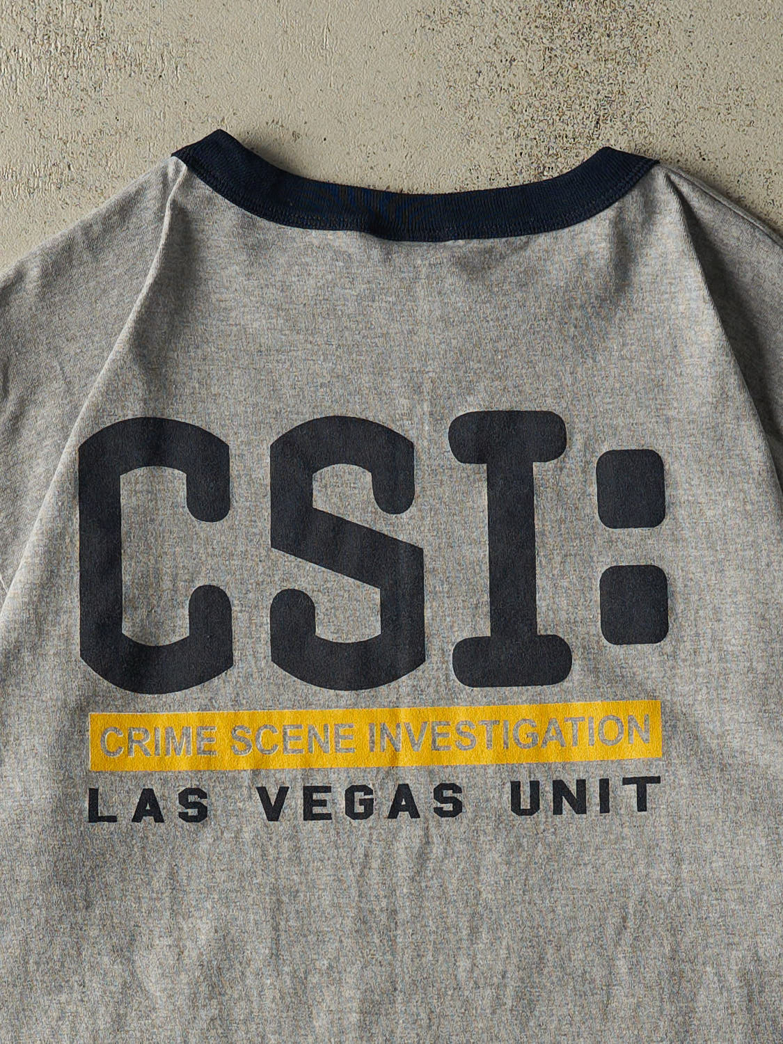 Vintage Y2K Grey CSI Las Vegas Ringer Tee (XL)