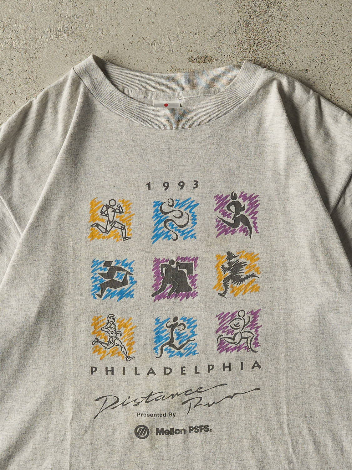 Vintage 93' Heather Grey Philadelphia Distance Run Tee (M/L)