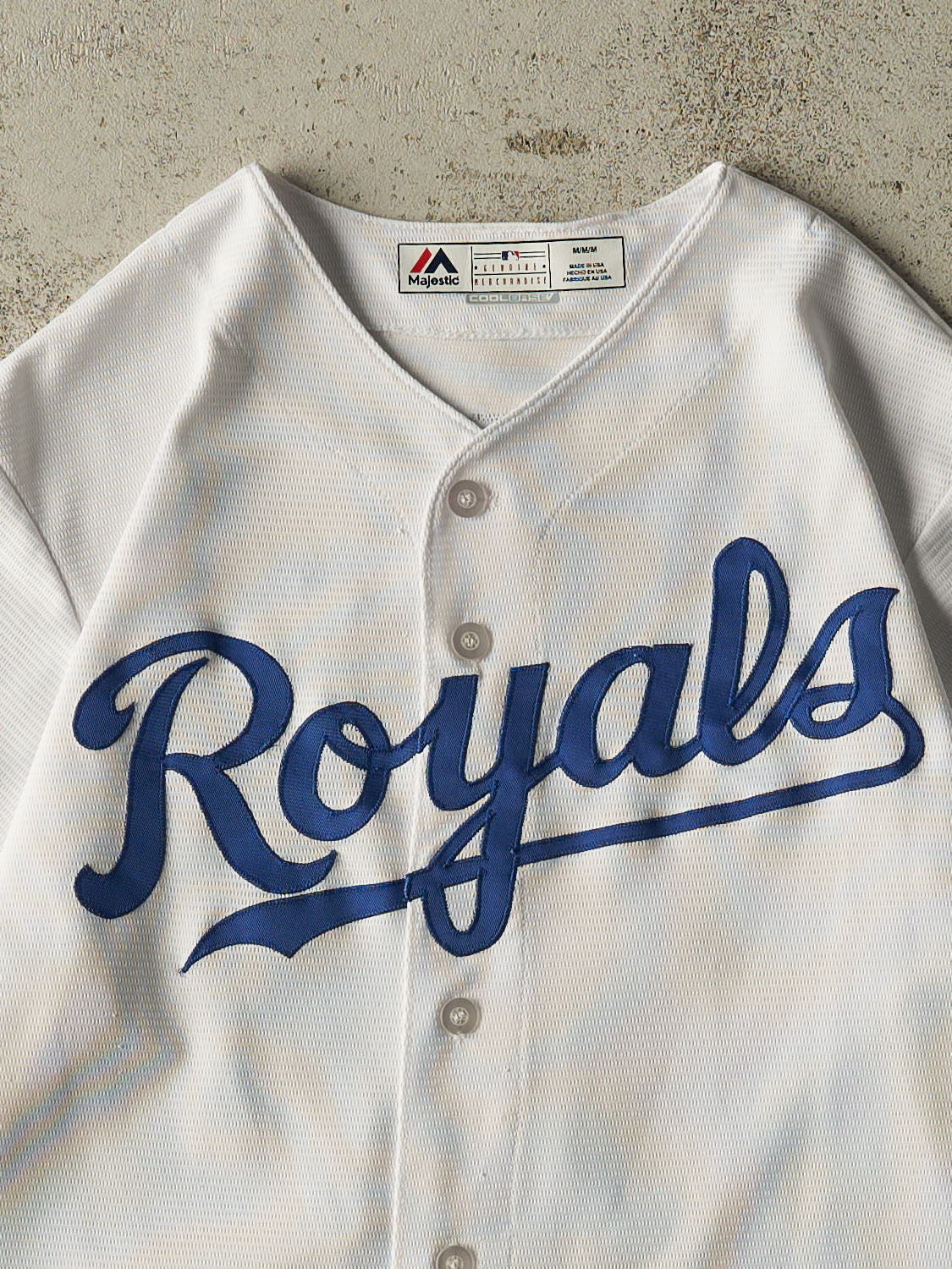 Vintage Y2K White Kansas City Royals #13 Perez Baseball Jersey (M/L)