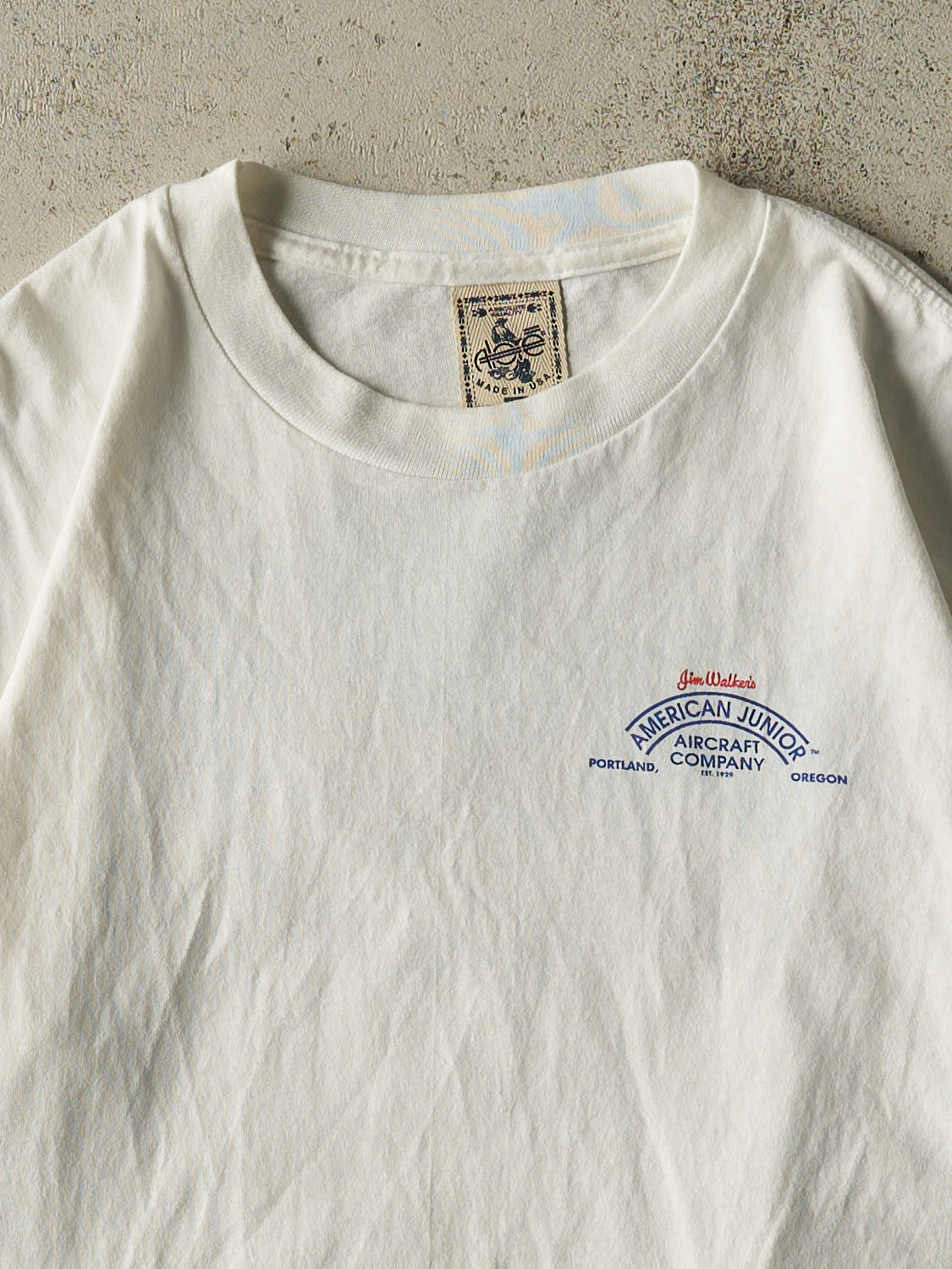 Vintage 90s White American Junior Aircraft Tee (L)