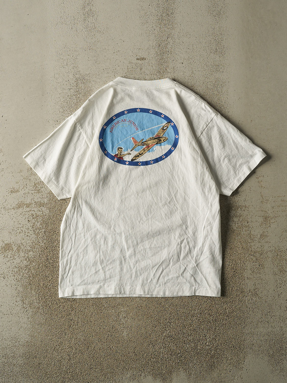 Vintage 90s White American Junior Aircraft Tee (L)