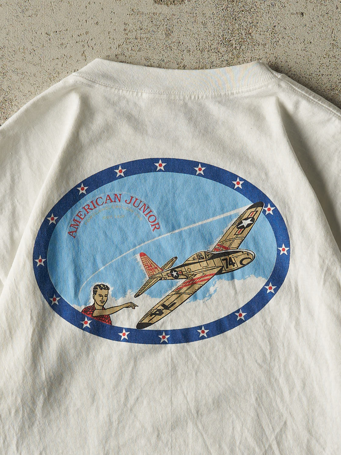Vintage 90s White American Junior Aircraft Tee (L)