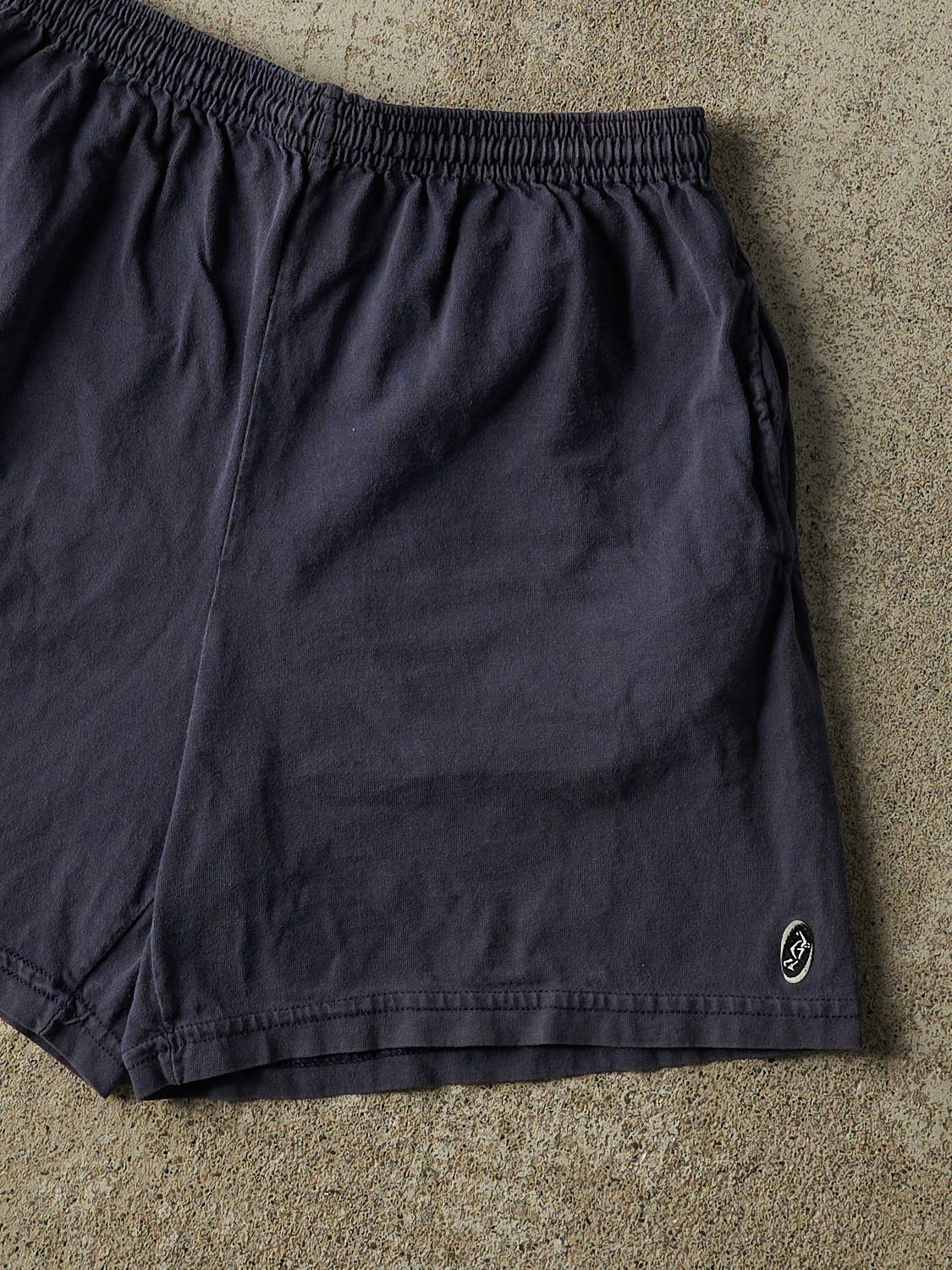 Vintage 90s Navy Blue Discus Track Shorts (26x5)