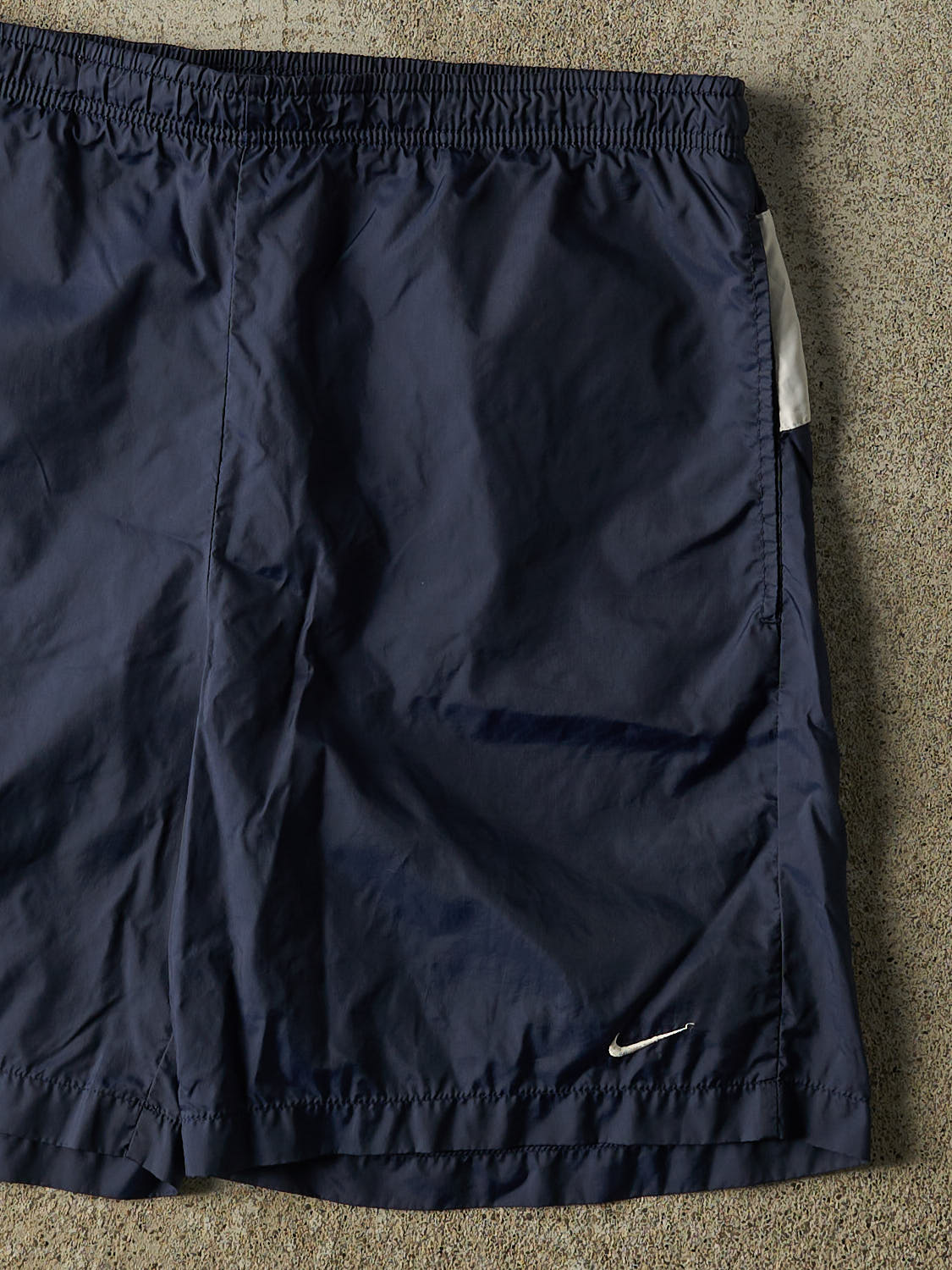 Vintage Y2K Navy Blue Nike Nylon Track Shorts (34x8)
