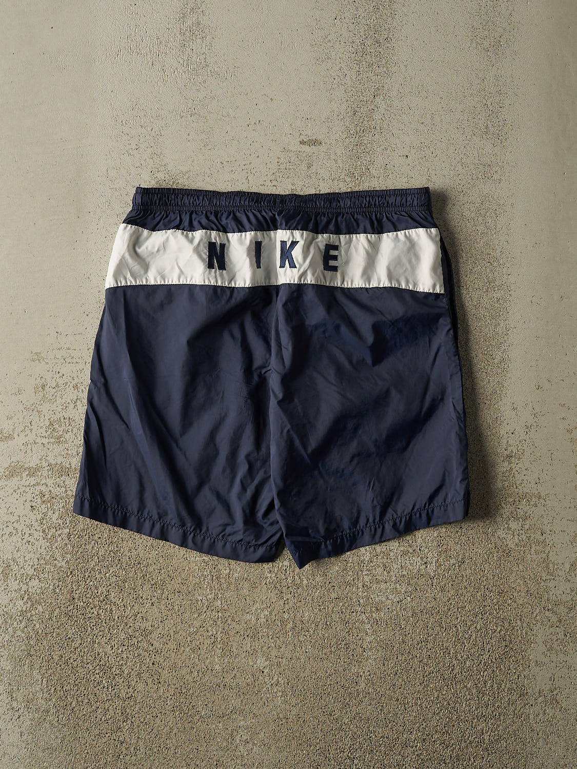 Vintage Y2K Navy Blue Nike Nylon Track Shorts (34x8)
