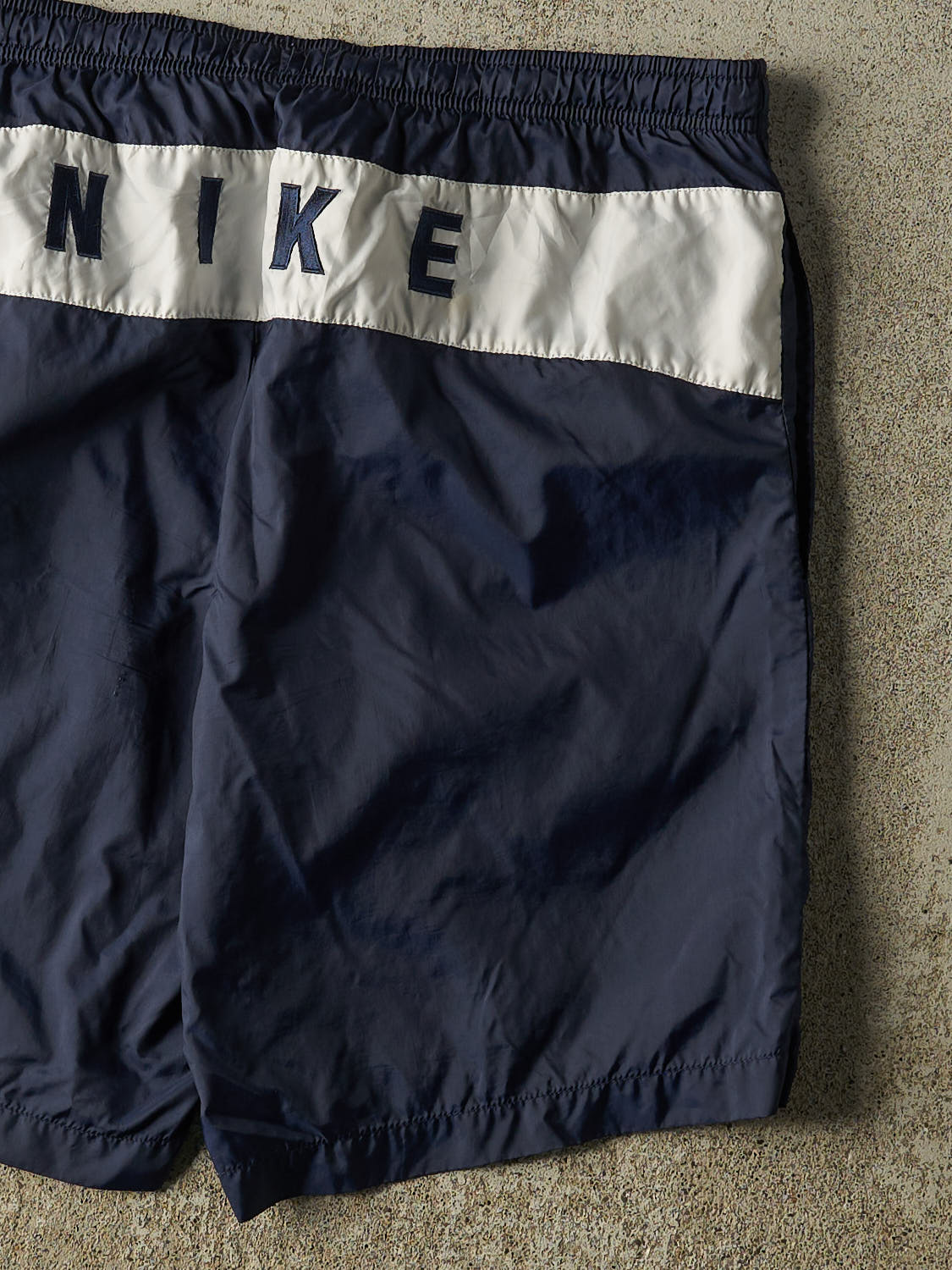 Vintage Y2K Navy Blue Nike Nylon Track Shorts (34x8)