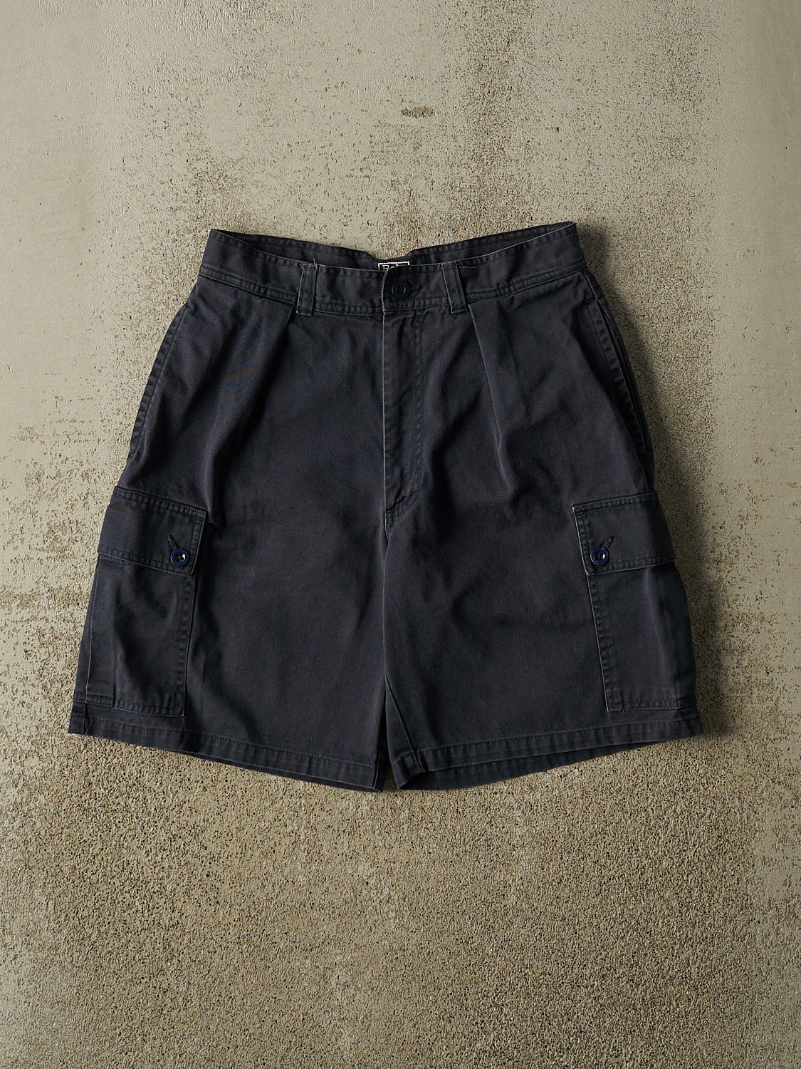 Vintage 90s Navy Blue Polo Pleated Cargo Shorts (29x8.5)