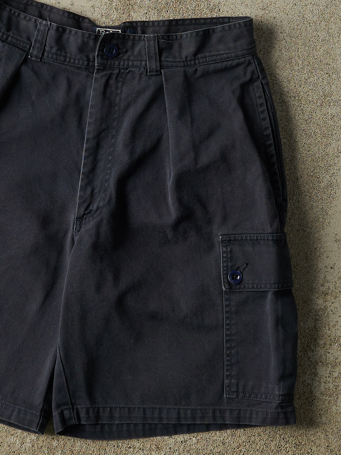 Vintage 90s Navy Blue Polo Pleated Cargo Shorts (29x8.5)