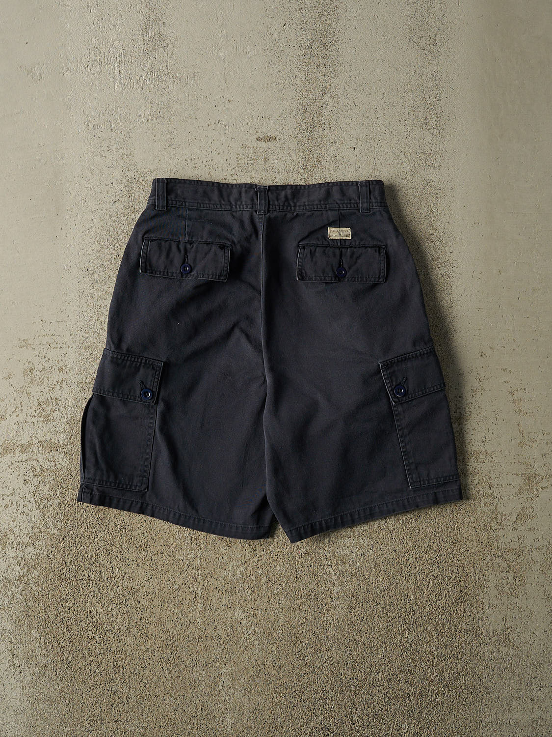 Vintage 90s Navy Blue Polo Pleated Cargo Shorts (29x8.5)