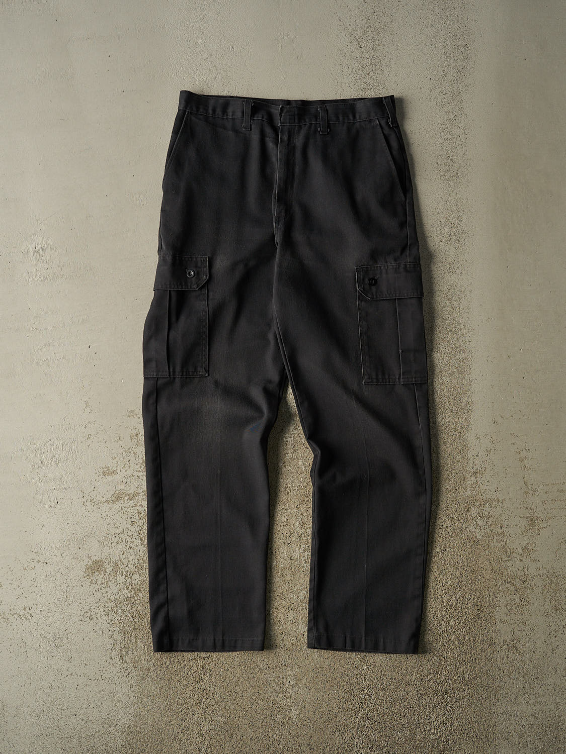 Vintage 90s Faded Black Cargo Work Pants (33x31)
