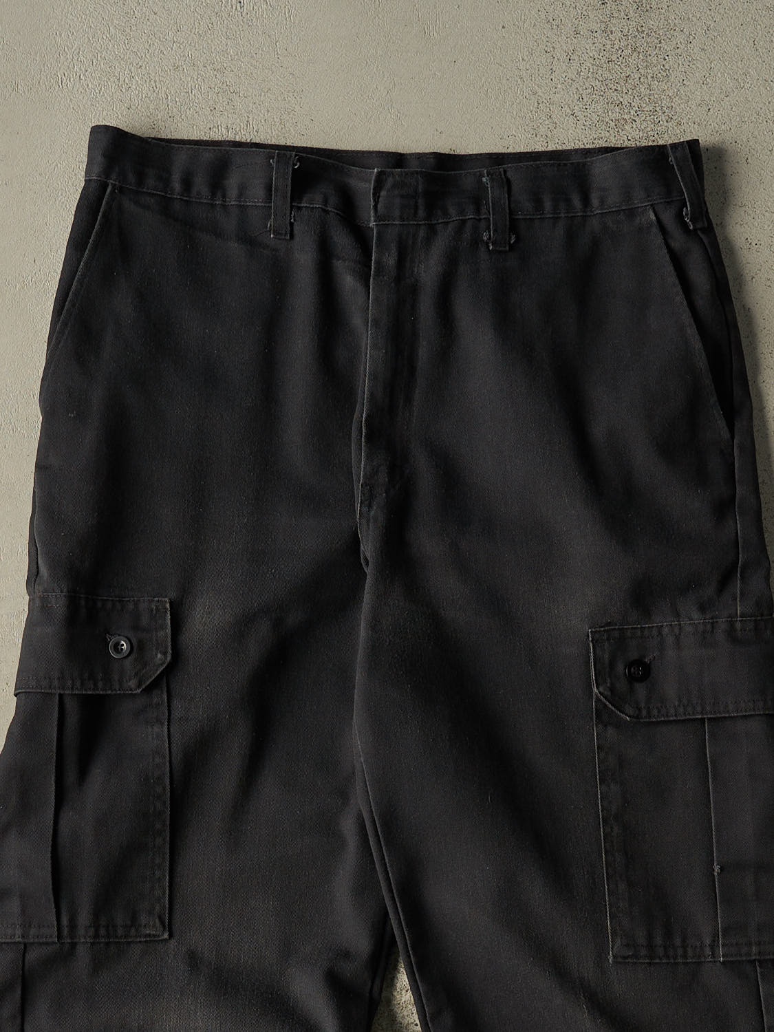 Vintage 90s Faded Black Cargo Work Pants (33x31)