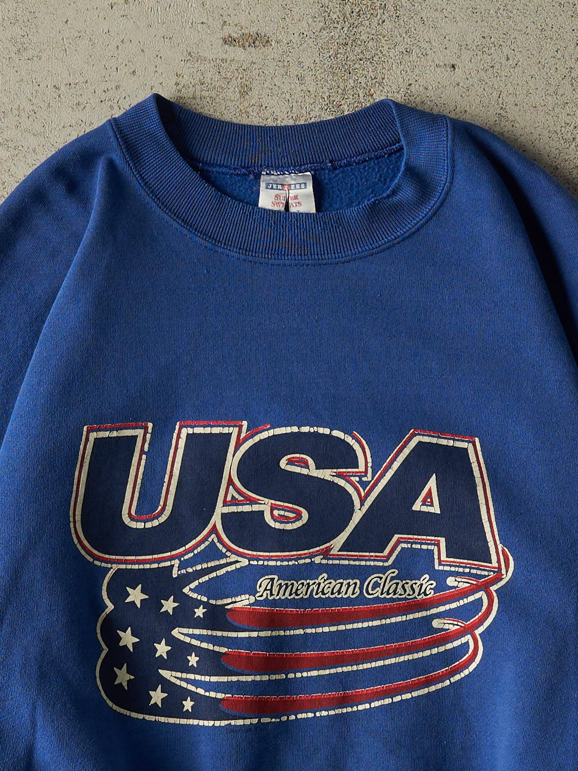 Vintage 90s Blue USA American Classic Crewneck (L/XL)