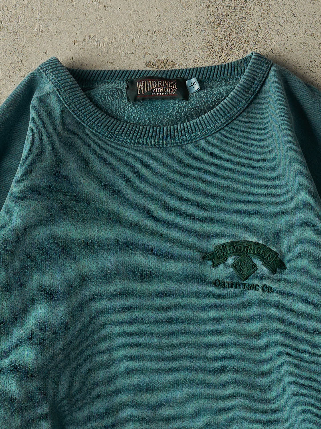 Vintage 90s Teal Wind River Embroidered Crewneck (XL)