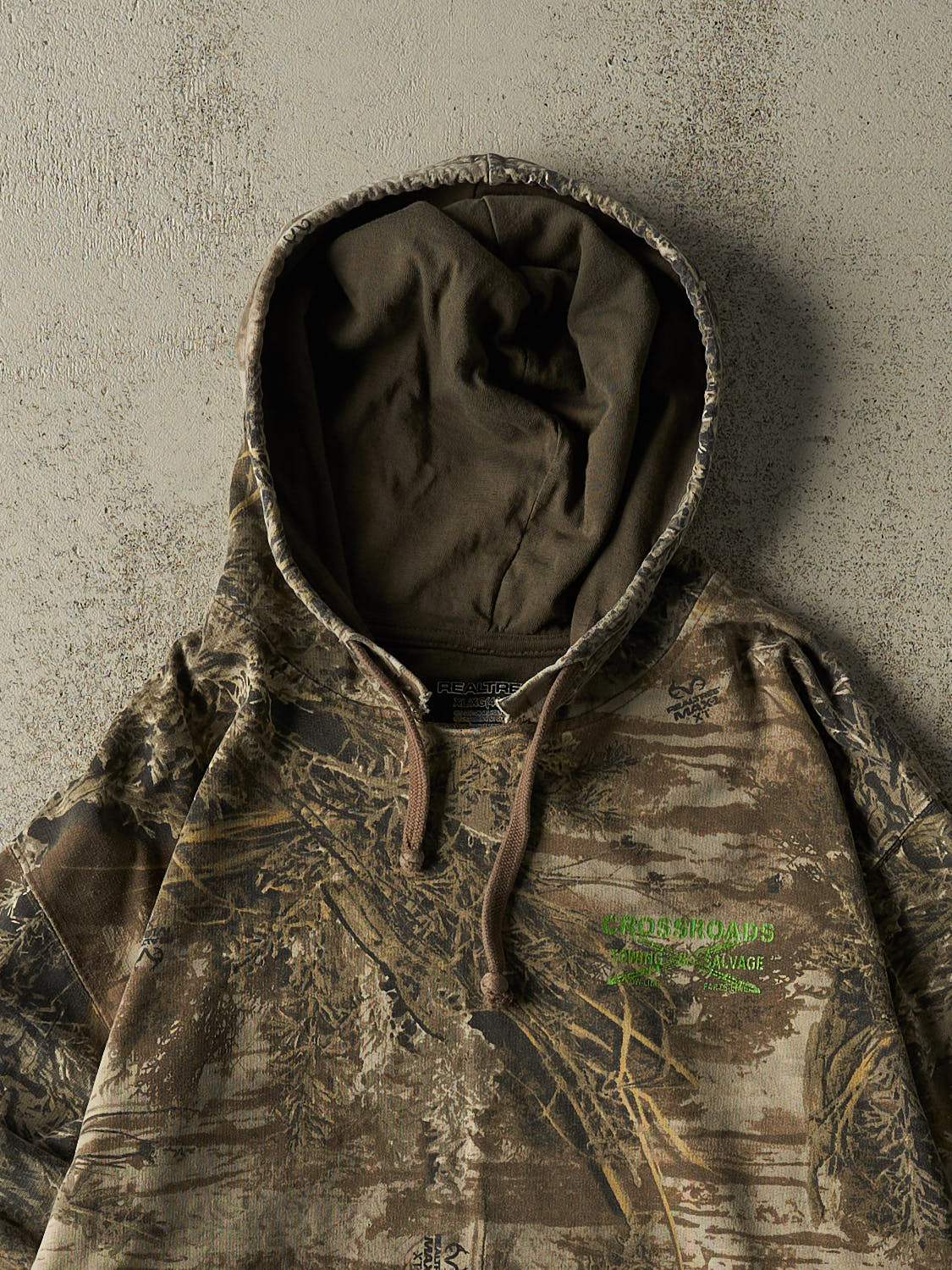 Vintage Y2K Camo Realtree x Cross Roads Towing Hoodie (XL)