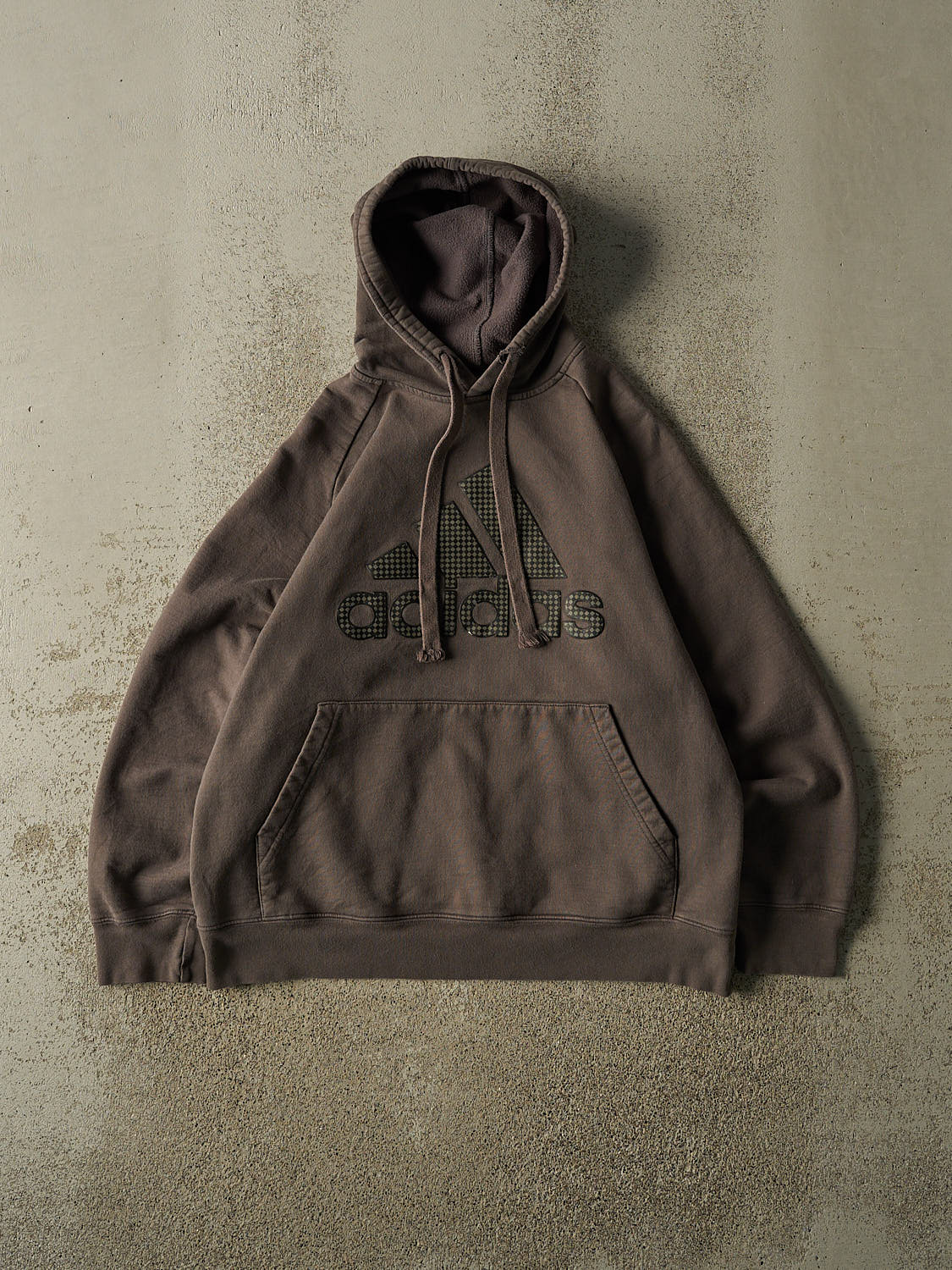 Vintage Y2K Charcoal Grey Adidas Logo Hoodie (S/M)