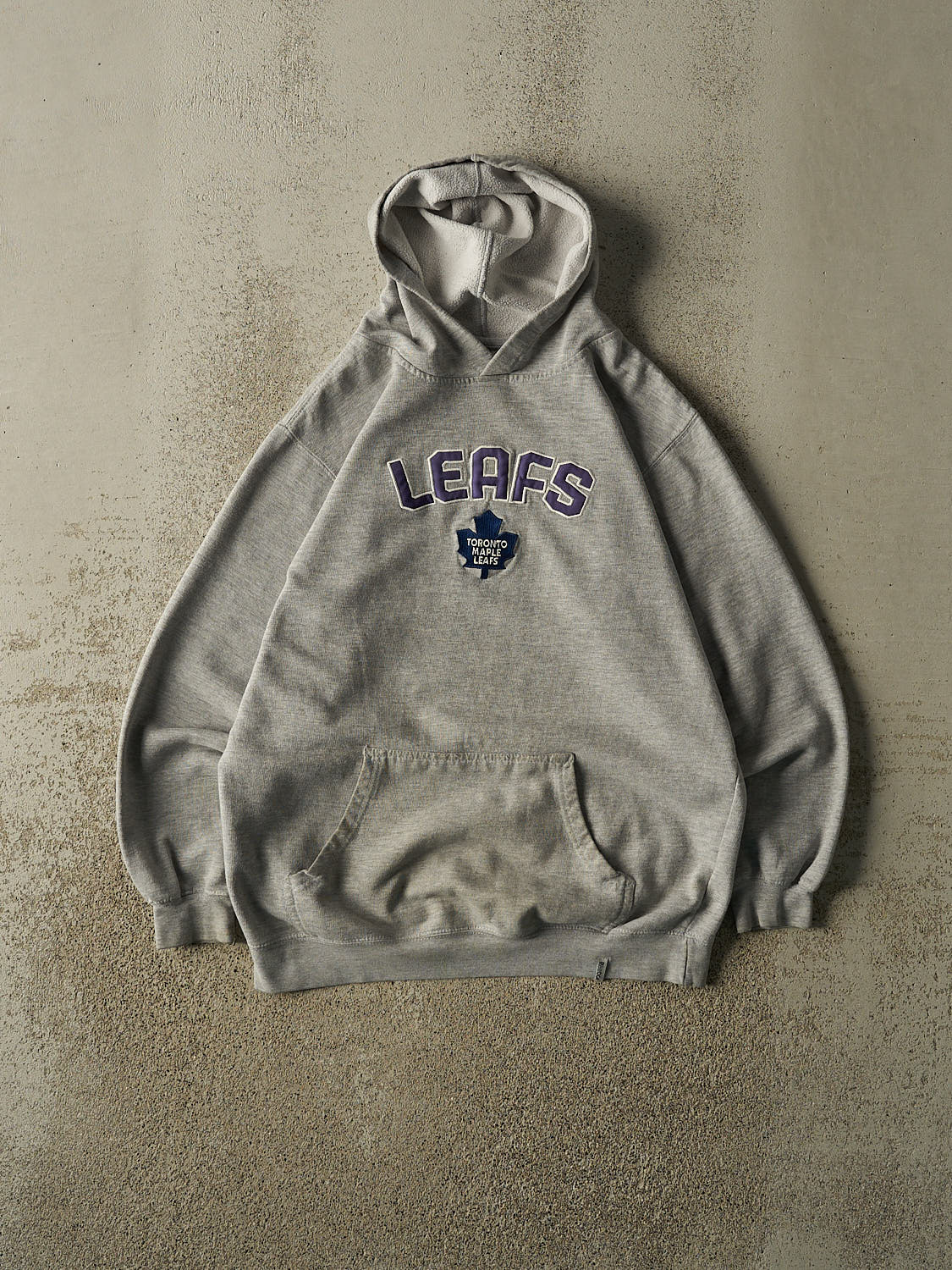 Vintage 90s Grey Toronto Maple Leafs Embroidered Hoodie (S/M)