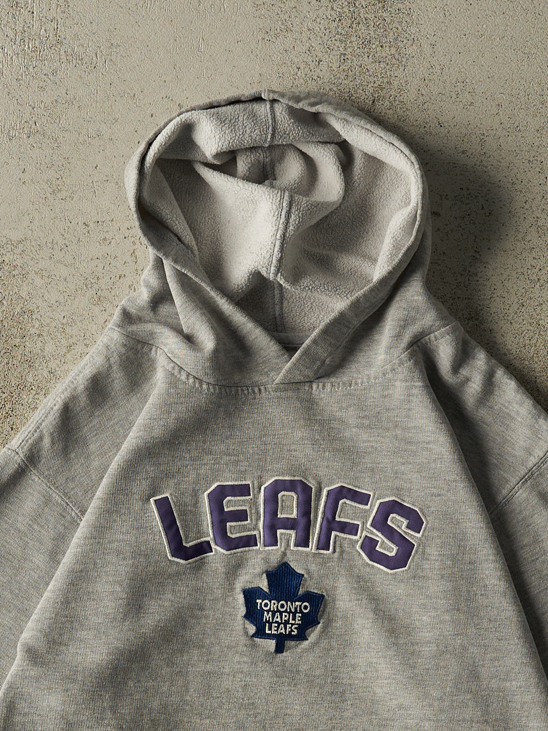 Vintage 90s Grey Toronto Maple Leafs Embroidered Hoodie (S/M)