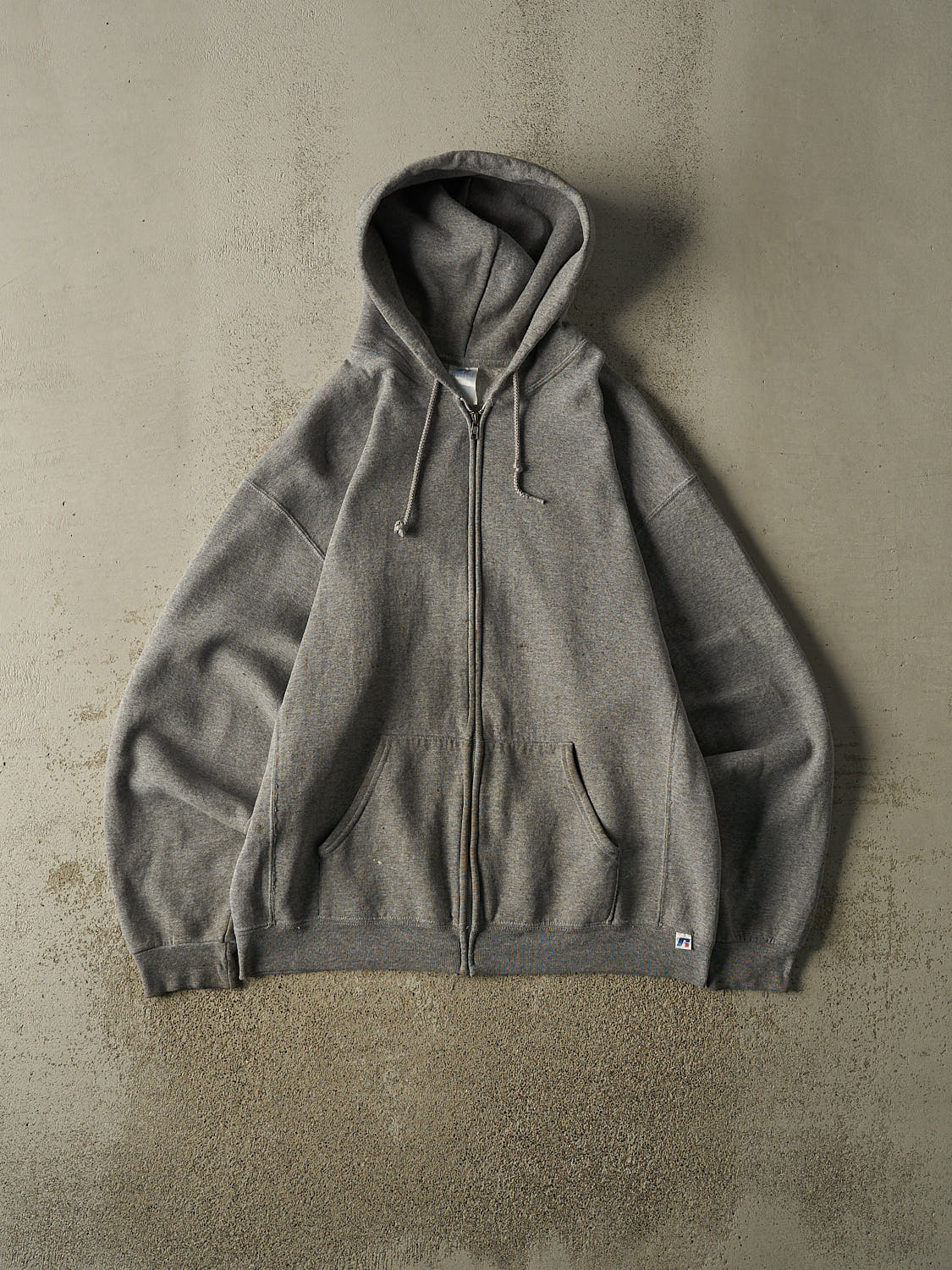 Vintage Y2K Grey Russell Athletics Zip Up Hoodie (XL/XXL)